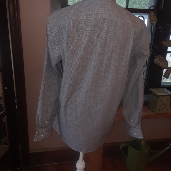 Size 15 plaid black an white dress shirt LIKE NEW - Picture 7 of 10